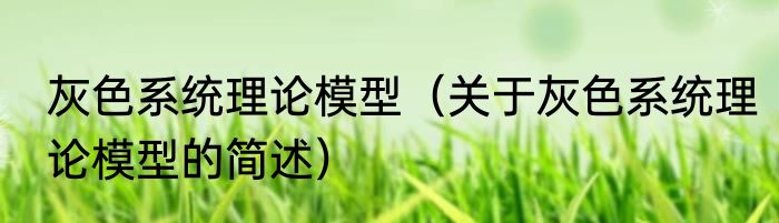 灰色系统理论模型（关于灰色系统理论模型的简述）