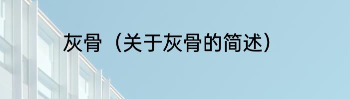 灰骨（关于灰骨的简述）
