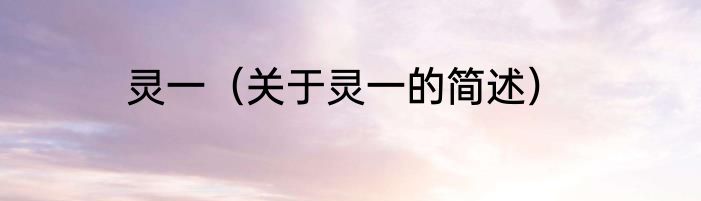 灵一（关于灵一的简述）