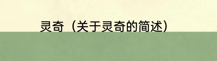 灵奇（关于灵奇的简述）