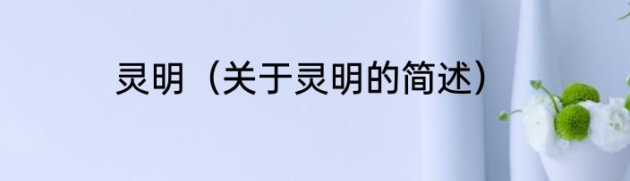 灵明（关于灵明的简述）