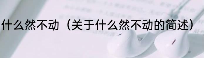 什么然不动（关于什么然不动的简述）