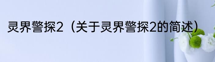 灵界警探2（关于灵界警探2的简述）
