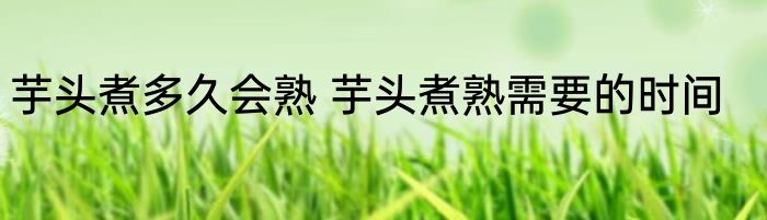 芋头煮多久会熟 芋头煮熟需要的时间