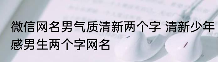 微信网名男气质清新两个字 清新少年感男生两个字网名