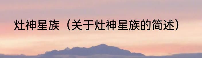 灶神星族（关于灶神星族的简述）