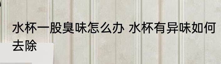 水杯一股臭味怎么办 水杯有异味如何去除
