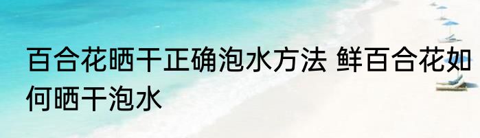 百合花晒干正确泡水方法 鲜百合花如何晒干泡水