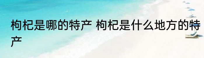 枸杞是哪的特产 枸杞是什么地方的特产