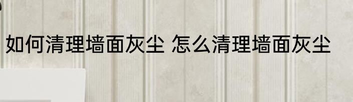 如何清理墙面灰尘 怎么清理墙面灰尘