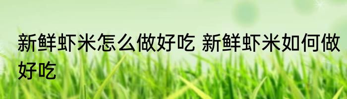 新鲜虾米怎么做好吃 新鲜虾米如何做好吃