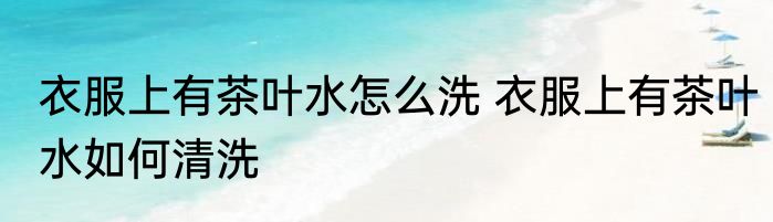 衣服上有茶叶水怎么洗 衣服上有茶叶水如何清洗