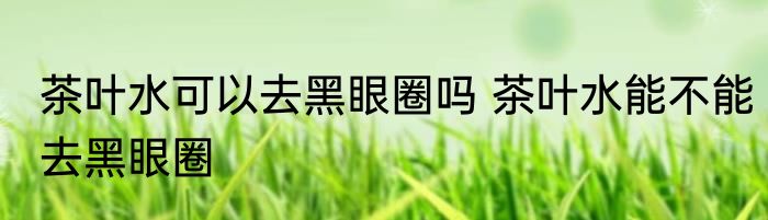 茶叶水可以去黑眼圈吗 茶叶水能不能去黑眼圈