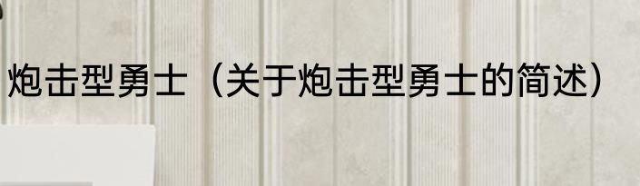炮击型勇士（关于炮击型勇士的简述）