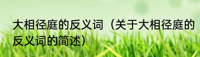 大相径庭的反义词（关于大相径庭的反义词的简述）