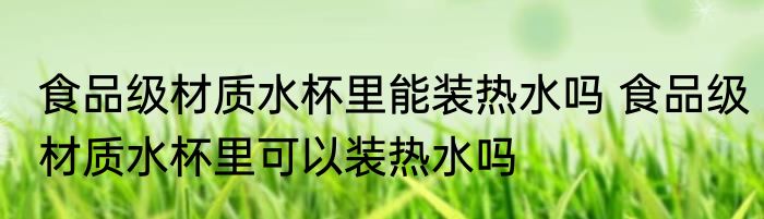 食品级材质水杯里能装热水吗 食品级材质水杯里可以装热水吗