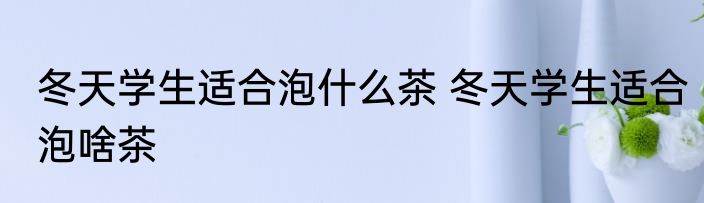 冬天学生适合泡什么茶 冬天学生适合泡啥茶
