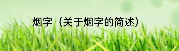 烟字（关于烟字的简述）