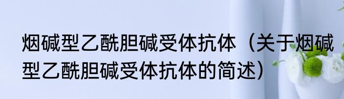 烟碱型乙酰胆碱受体抗体（关于烟碱型乙酰胆碱受体抗体的简述）