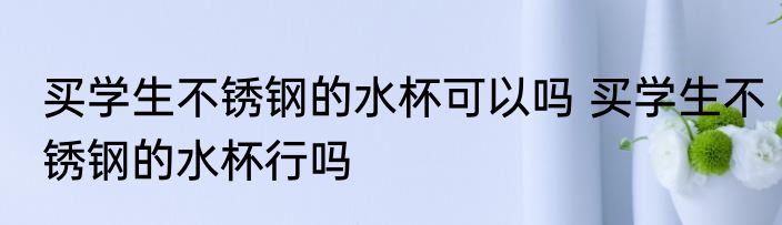 买学生不锈钢的水杯可以吗 买学生不锈钢的水杯行吗