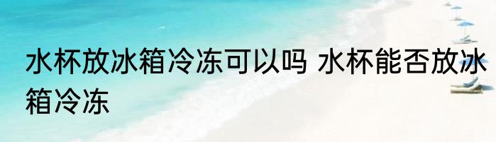 水杯放冰箱冷冻可以吗 水杯能否放冰箱冷冻