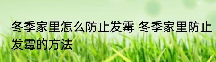 冬季家里怎么防止发霉 冬季家里防止发霉的方法