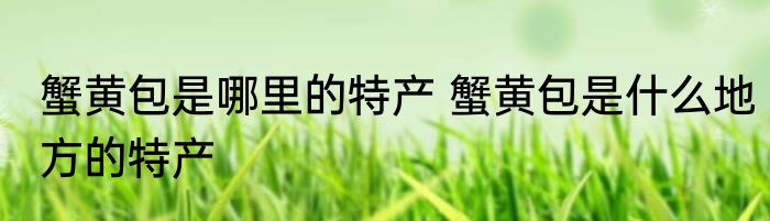 蟹黄包是哪里的特产 蟹黄包是什么地方的特产