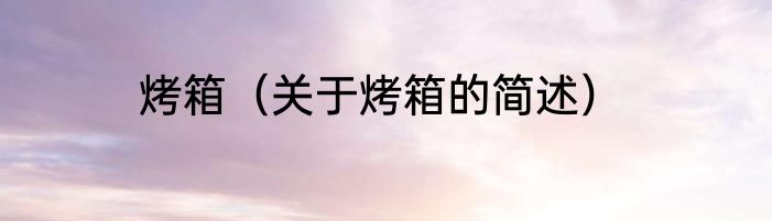 烤箱（关于烤箱的简述）