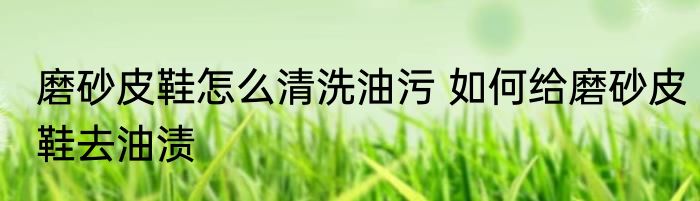 磨砂皮鞋怎么清洗油污 如何给磨砂皮鞋去油渍