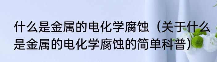 什么是金属的电化学腐蚀（关于什么是金属的电化学腐蚀的简单科普）