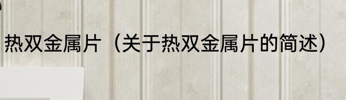 热双金属片（关于热双金属片的简述）
