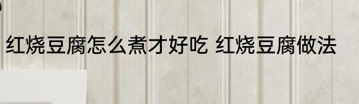 红烧豆腐怎么煮才好吃 红烧豆腐做法
