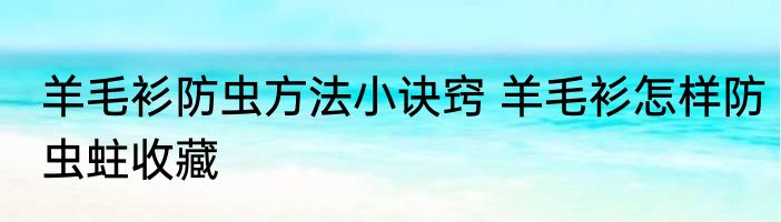 羊毛衫防虫方法小诀窍 羊毛衫怎样防虫蛀收藏