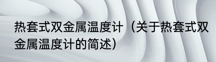 热套式双金属温度计（关于热套式双金属温度计的简述）