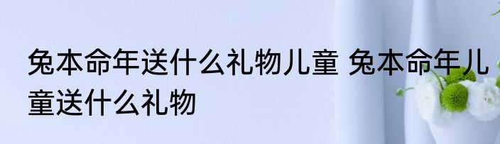 兔本命年送什么礼物儿童 兔本命年儿童送什么礼物