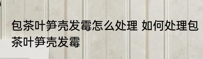 包茶叶笋壳发霉怎么处理 如何处理包茶叶笋壳发霉