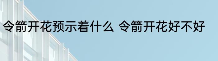 令箭开花预示着什么 令箭开花好不好