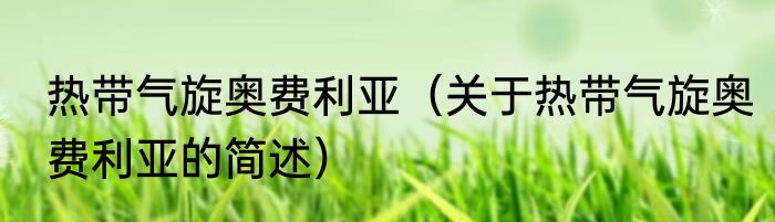 热带气旋奥费利亚（关于热带气旋奥费利亚的简述）