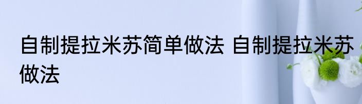 自制提拉米苏简单做法 自制提拉米苏做法