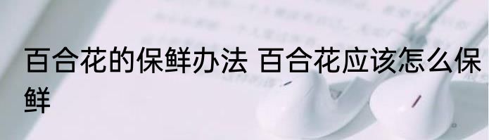 百合花的保鲜办法 百合花应该怎么保鲜