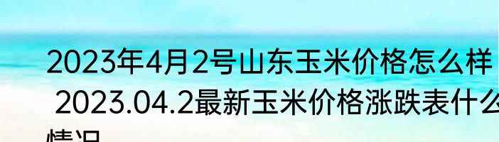 2023年4月2号山东玉米价格怎么样   2023.04.2最新玉米价格涨跌表什么情况