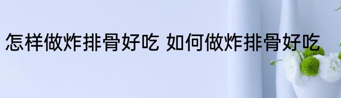 怎样做炸排骨好吃 如何做炸排骨好吃