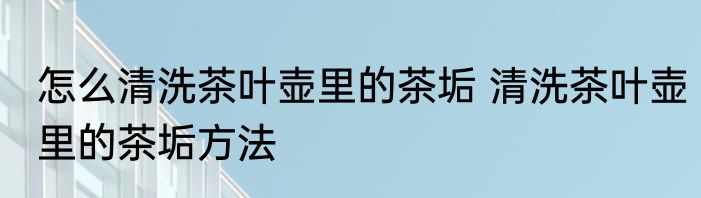 怎么清洗茶叶壶里的茶垢 清洗茶叶壶里的茶垢方法