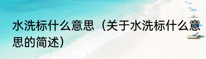 水洗标什么意思（关于水洗标什么意思的简述）