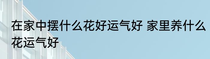 在家中摆什么花好运气好 家里养什么花运气好