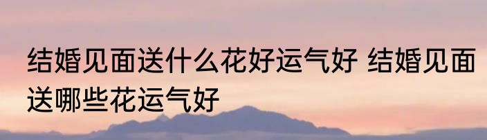 结婚见面送什么花好运气好 结婚见面送哪些花运气好