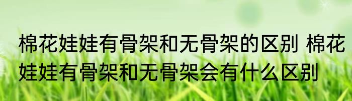 棉花娃娃有骨架和无骨架的区别 棉花娃娃有骨架和无骨架会有什么区别