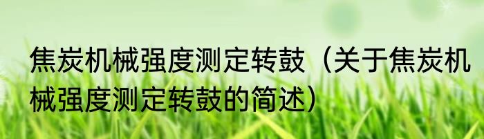 焦炭机械强度测定转鼓（关于焦炭机械强度测定转鼓的简述）