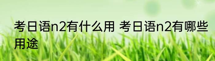 考日语n2有什么用 考日语n2有哪些用途