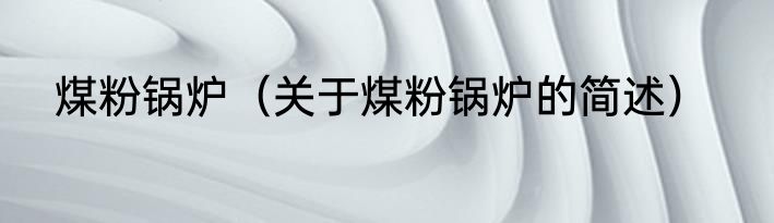 煤粉锅炉（关于煤粉锅炉的简述）